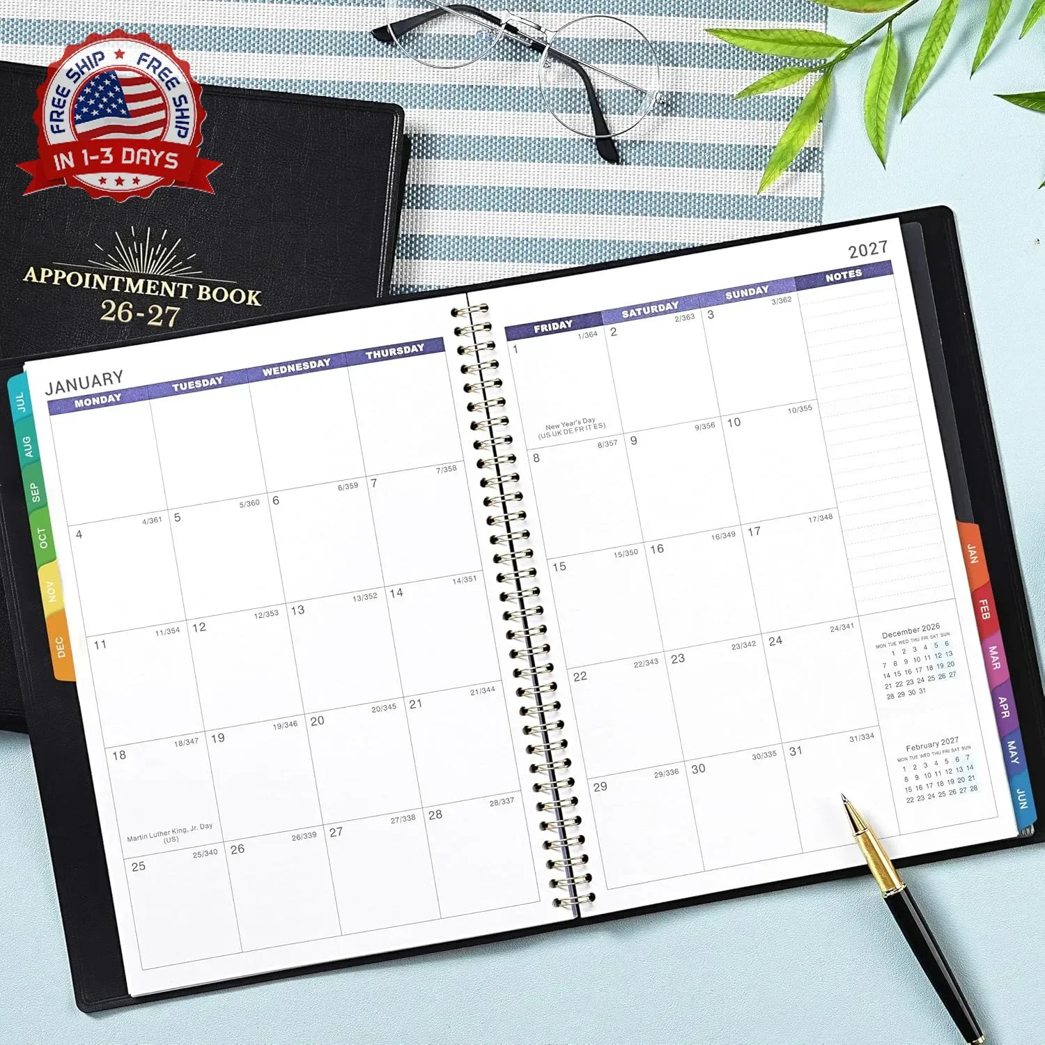 Appointment Book & Planner 2026-2027 – Daily Hourly Planner 2026-2027, 8.5″ x 11