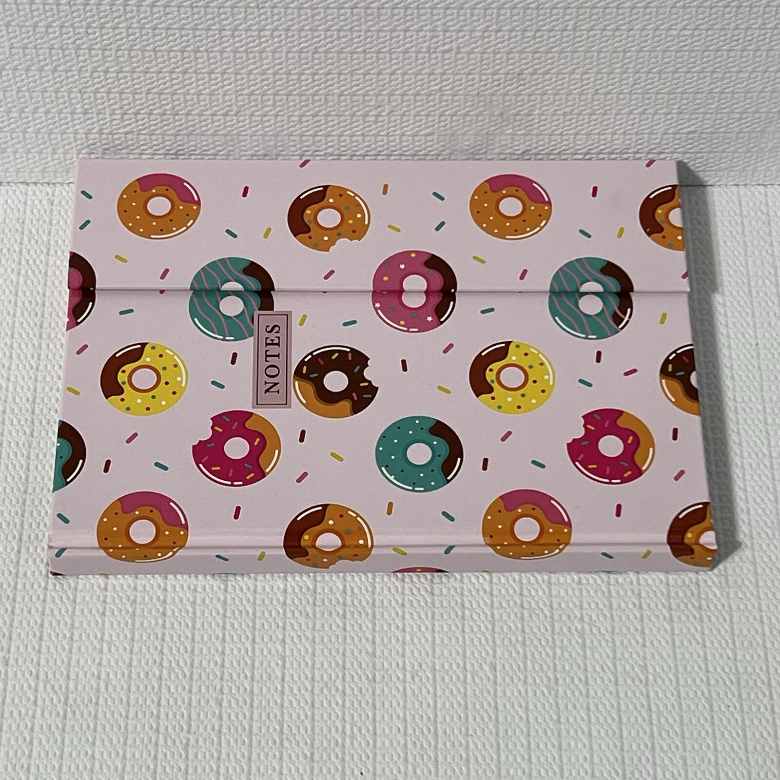 DONUT Hardcover Notebook Journal Pink Colorful Lined Flap