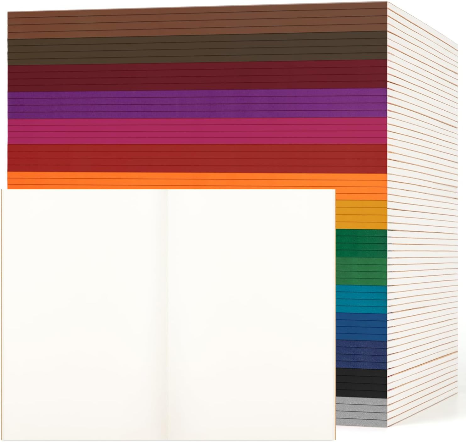 60 Pack Blank Notebook Journals Bulk, A5 Unlined Paper Composition Notebook, 8.3