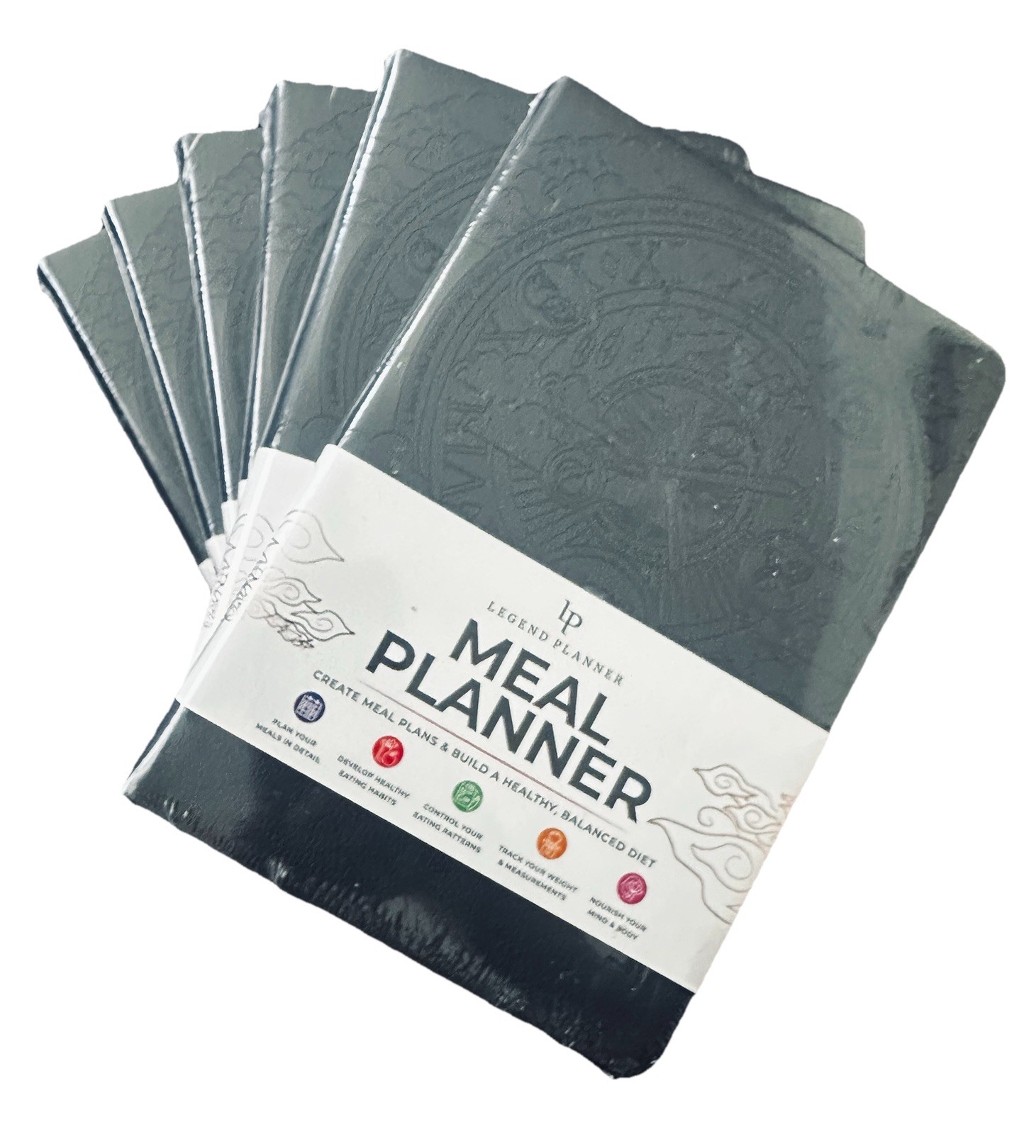 (6) Legend Planner ~ Meal Planner A5 Nutrition Journal w/Grocery List & Stickers