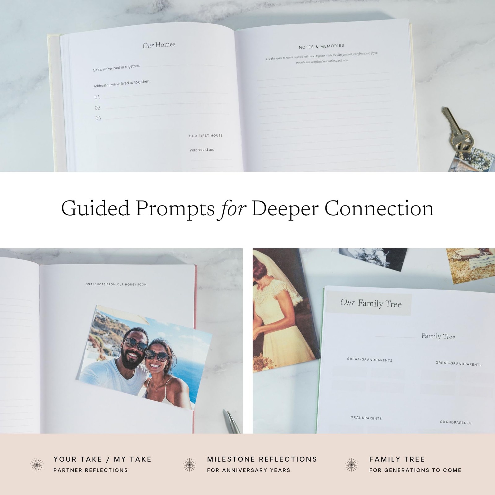 Our Love Story Anniversary Journal Wedding Memory Book Couple Scrapbook Gift