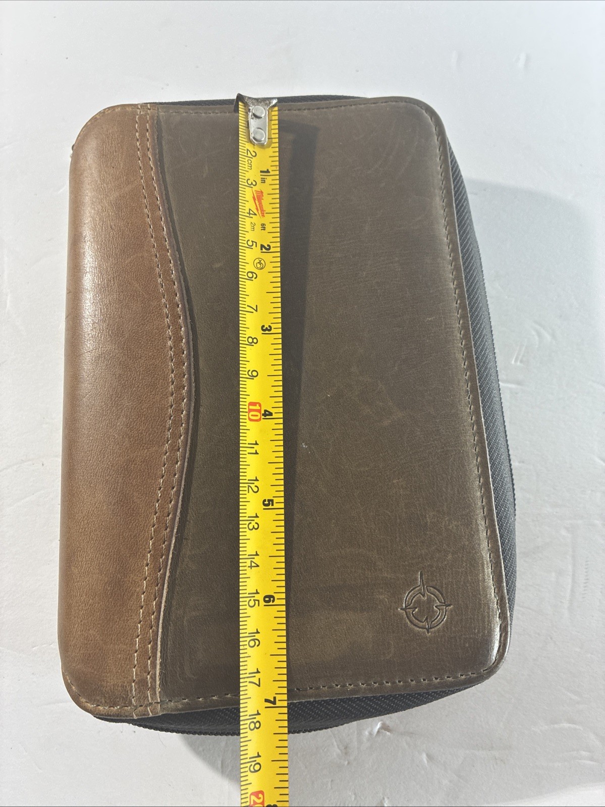 Vintage 1996 Franklin Covey 6 Ring Zip Around Full-Grain Leather Made In Korea