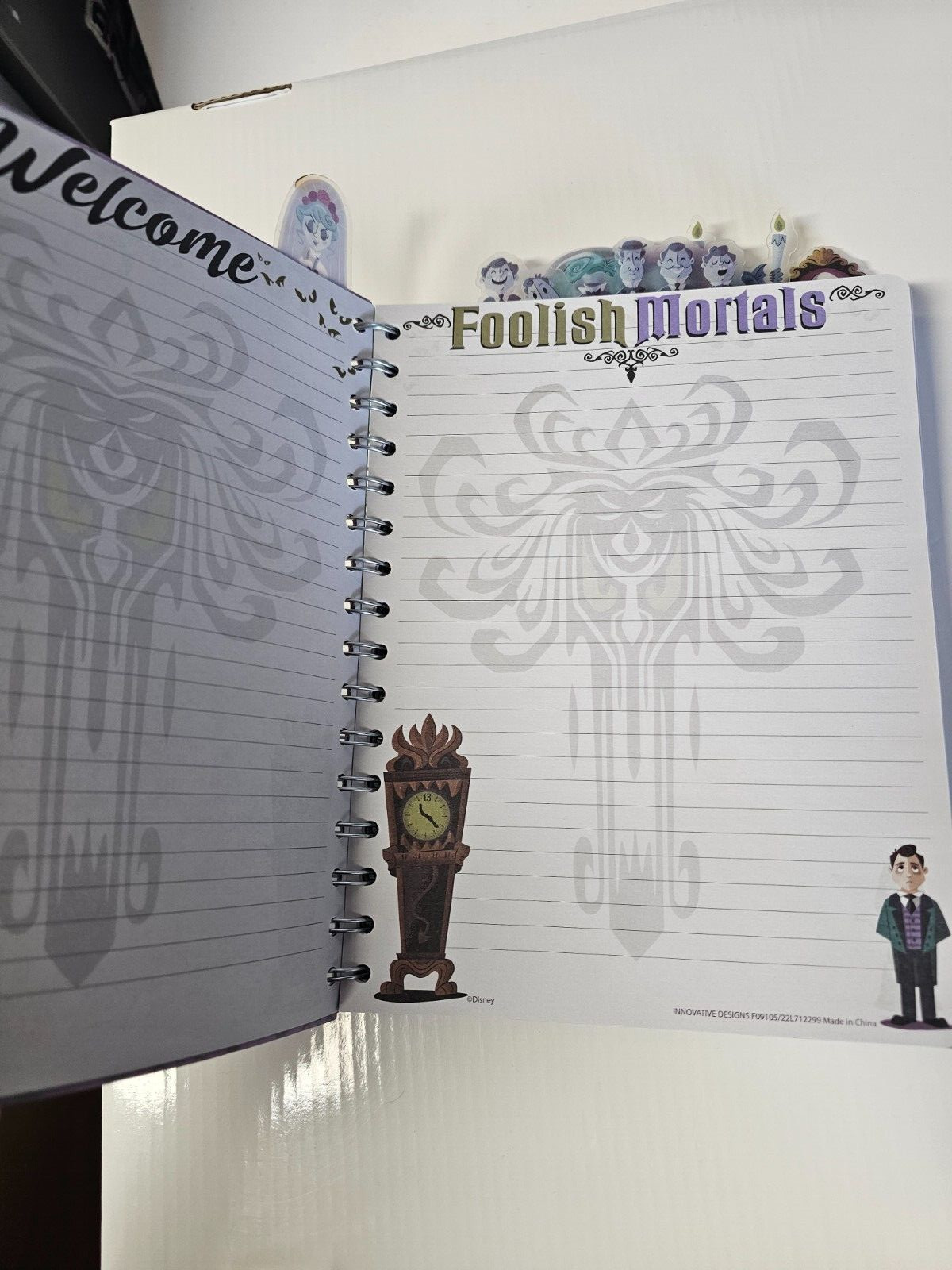 Disney The Haunted Mansion Foolish Mortals 6 Tab Spiral Journal 144 Lined Pages