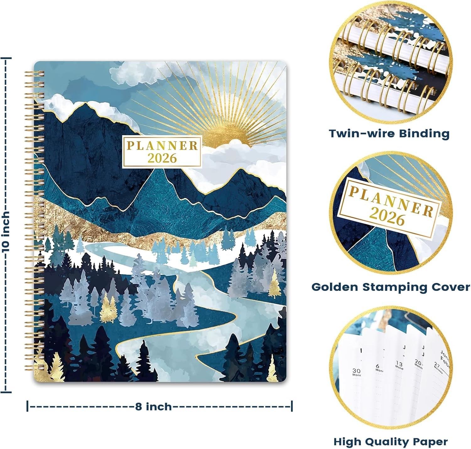 2025 Planner – 2025 Weekly Planner Spiral Bound, Weekly & Monthly Planner with