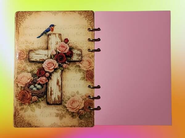Faith In Jesus Personal Journal Binder Beaded Acrylic Handcrafted Notebook