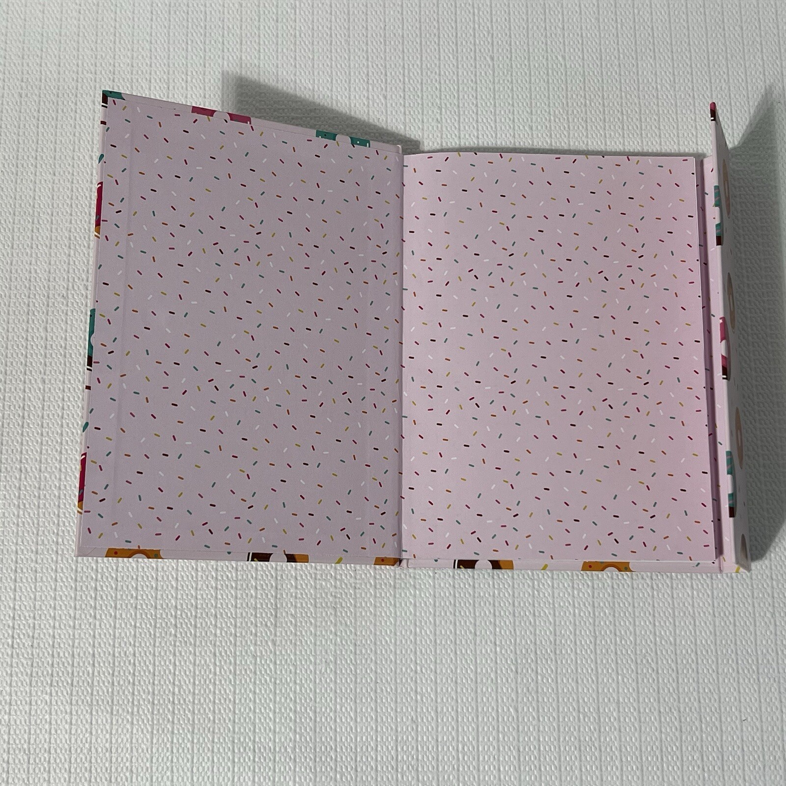 DONUT Hardcover Notebook Journal Pink Colorful Lined Flap