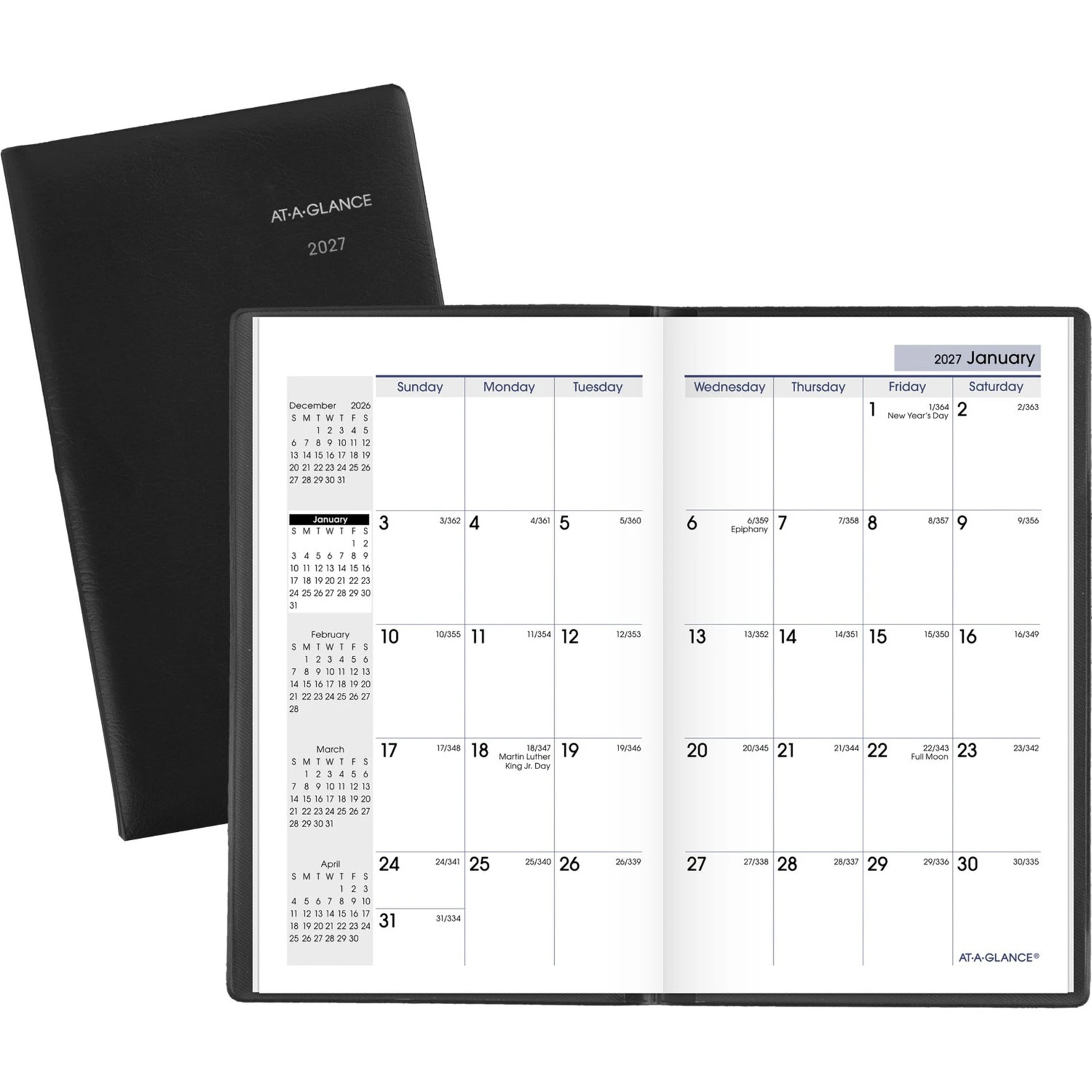 AT-A-GLANCE DayMinder 2027 Monthly Planner, Black, Pocket, 3 1/2″ x 6″