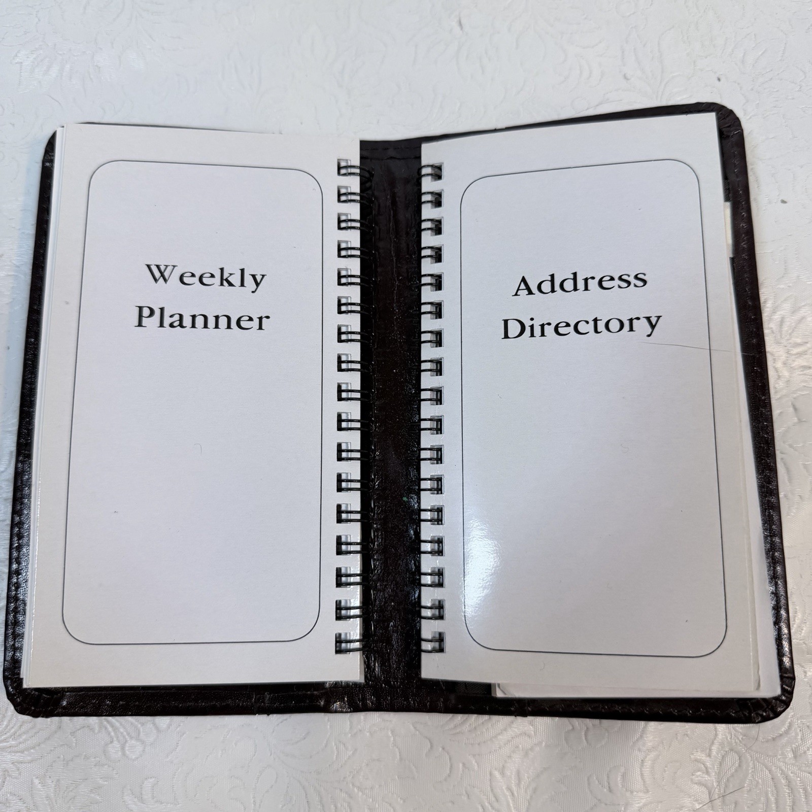 Vintage Protocol Burgundy Faux Leather Planner x Pocket Organizer 3.75×6.75