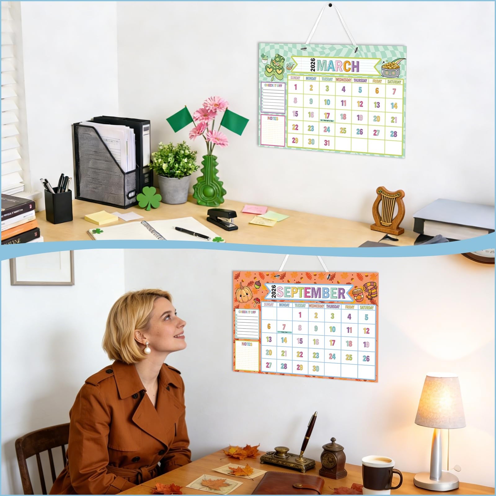 Large Desk Calendar 2026-2027 18 Month Desktop Composition Notebook…