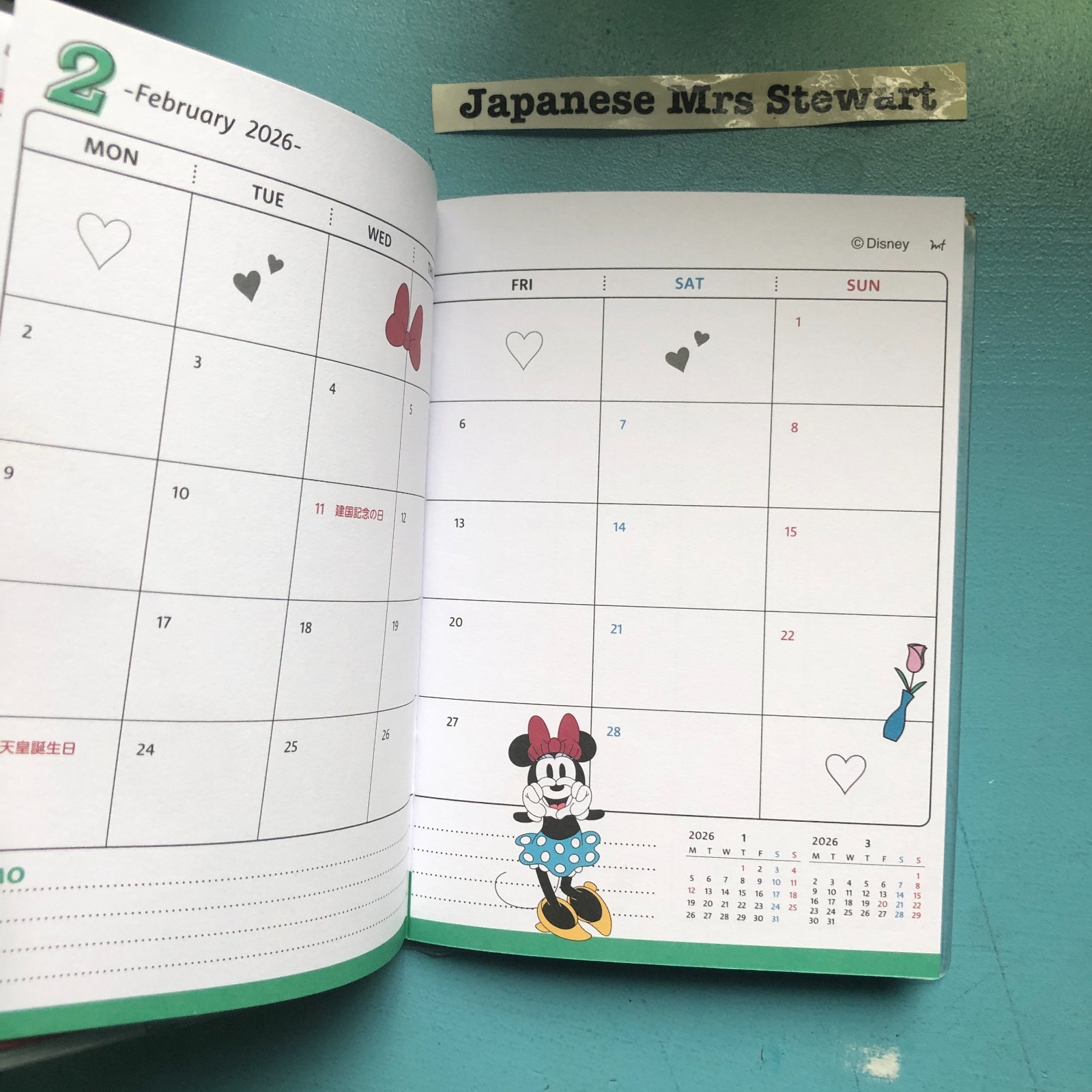 Mickey Mouse & Minnie 2026 Monthly Planner Schedule Book A6 DEC 25 – JAN 27
