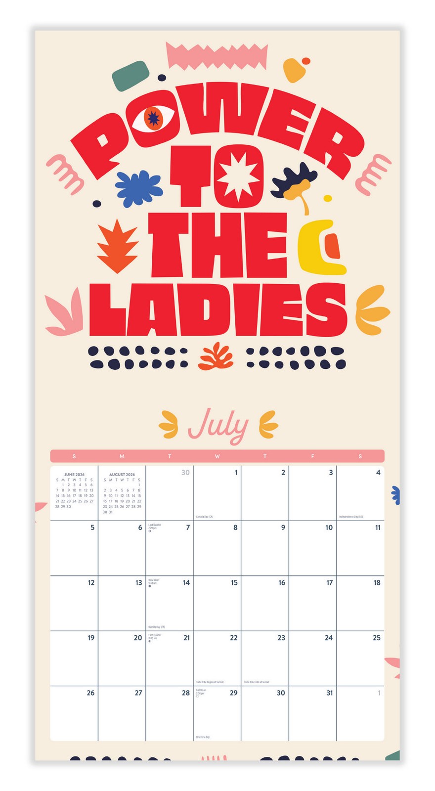 Yes Girl Yes Calendar 2026 | 12″ x 24″ 12 Month Calendar | Marble City Press