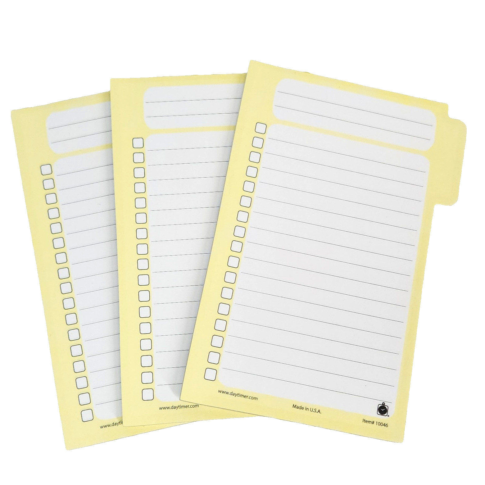 Day-Timer Tabbed Self-Stick Hot Lists Pads 4″ x 6″ Set Of 3 Made In USA #10046