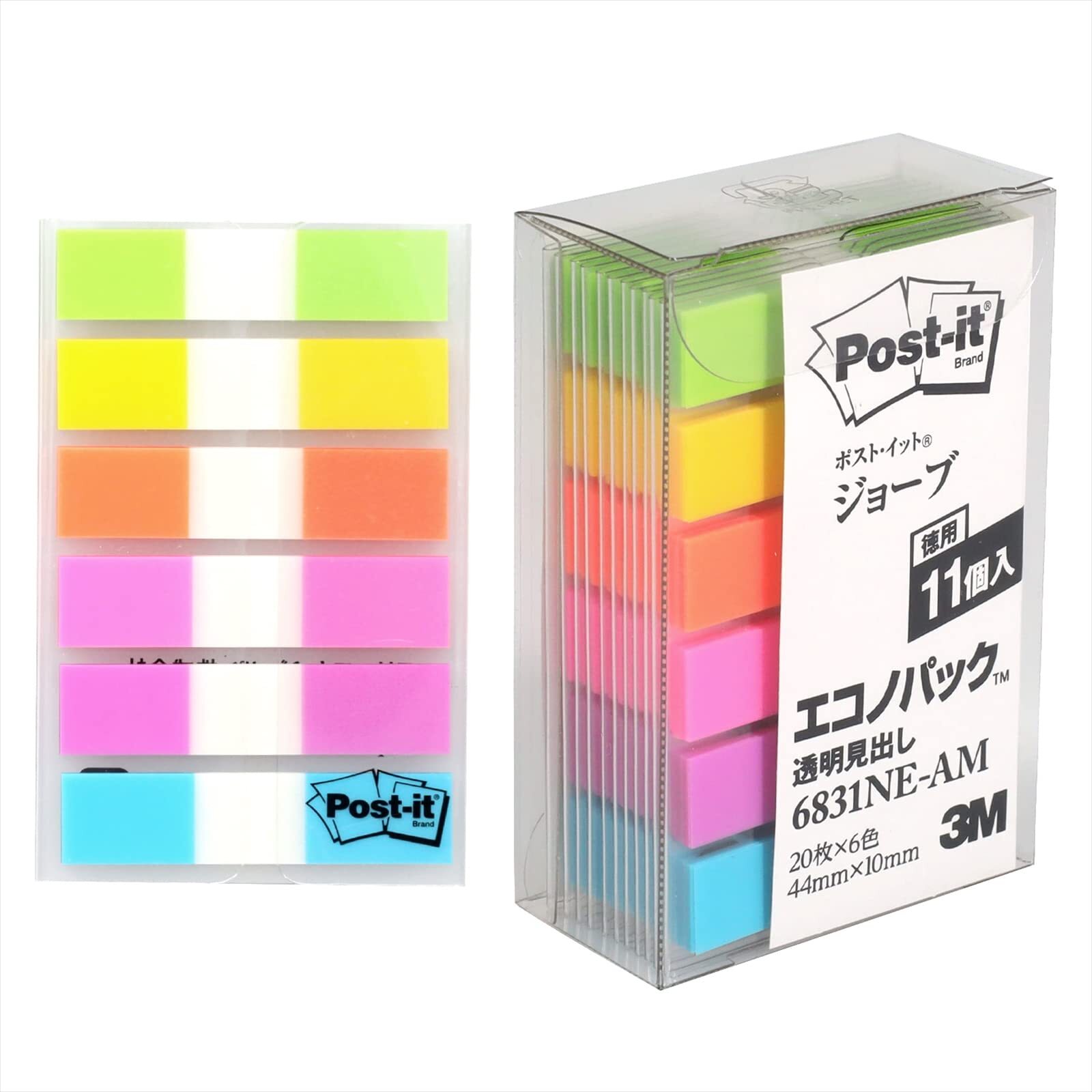 3M 6831NE-AM Post-it Film Sticky Notes 6 Colors 1.7 x 0.4 inche from JP