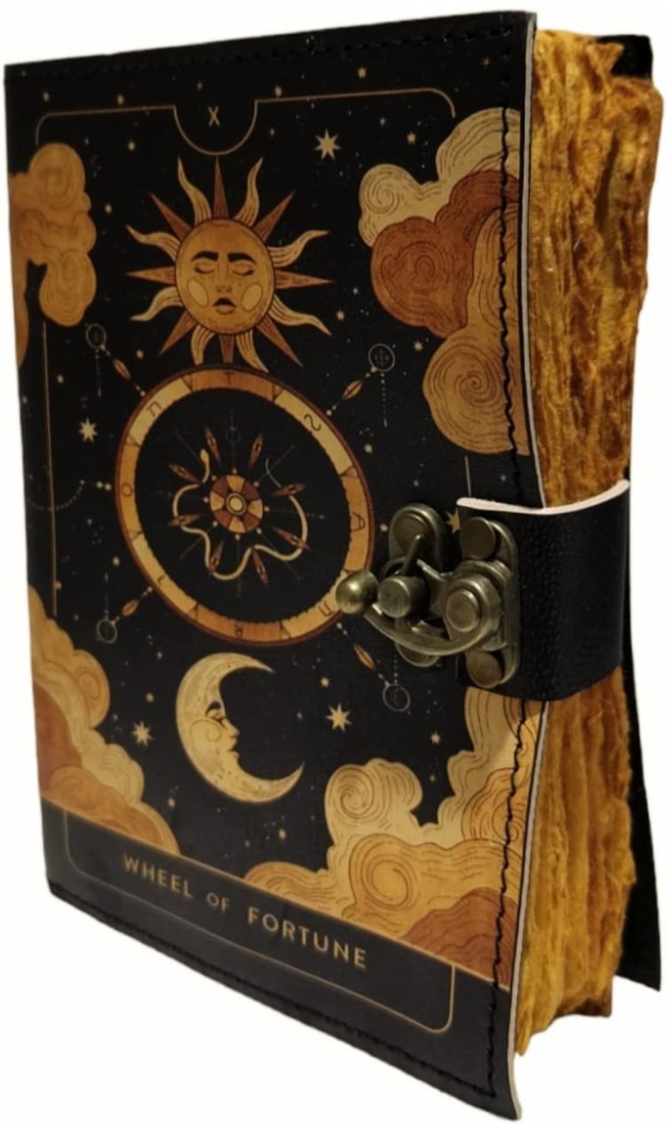 6×4″ Handmade Embossed Leather Journal Book of Shadows Fortune Unlined Pages