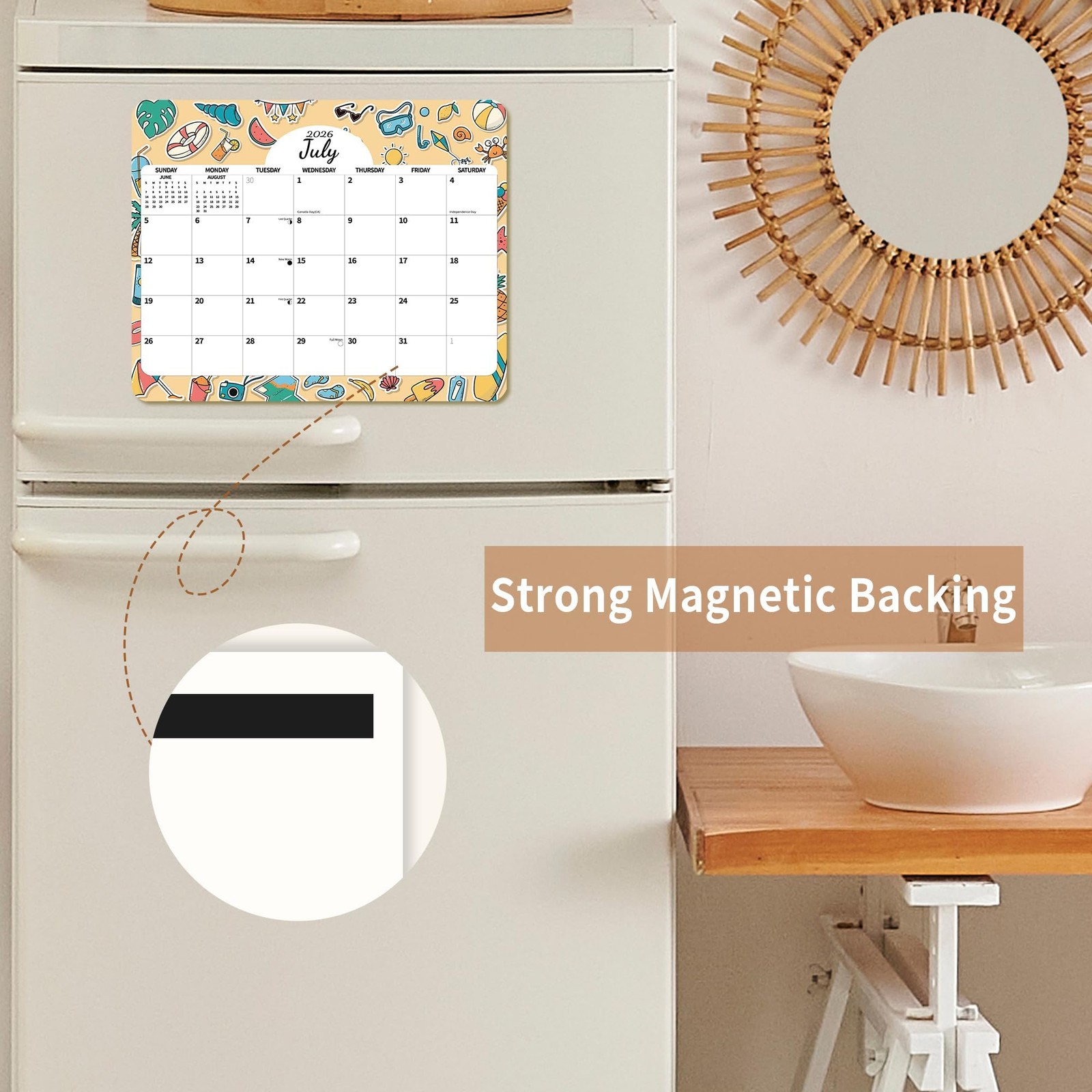 2026 2027 Magnetic Calendar for 8 inches X 10 inches, Season and Holidays 02