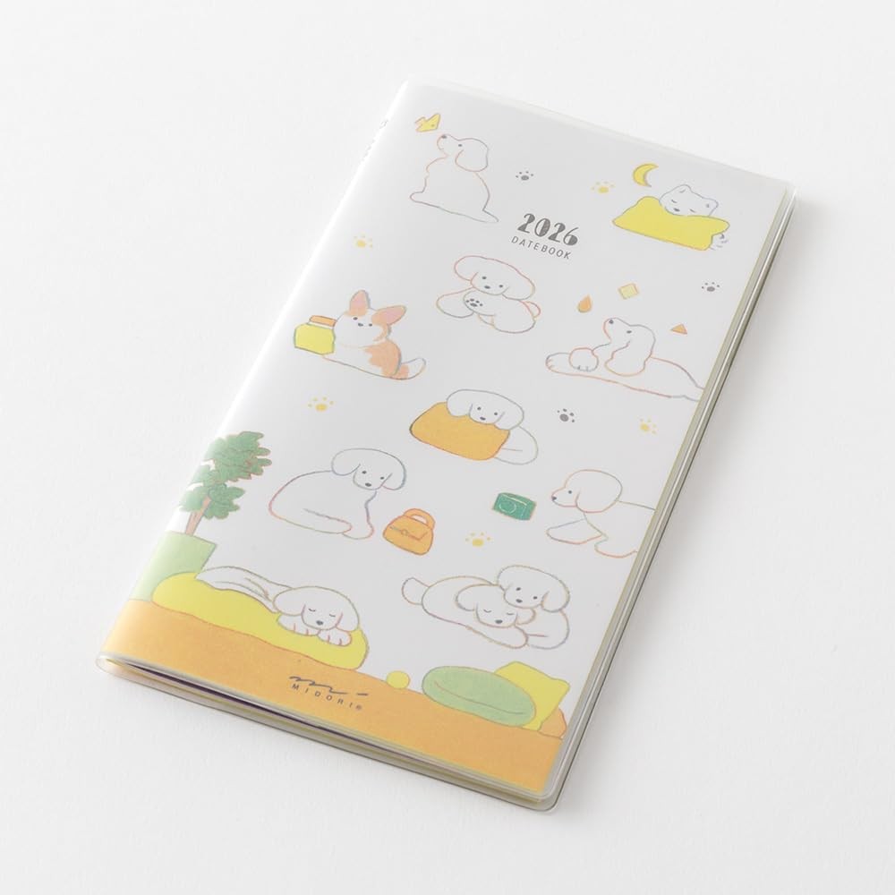 DESIGNPHIL midori Planner 2026 Slim Monthly Dog Print 22361006