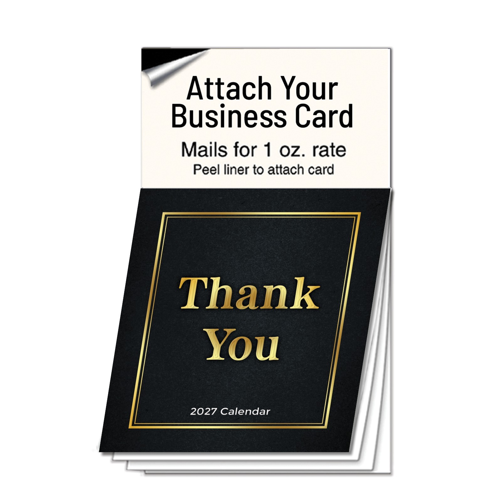 2027 Thank You Magnetic Calendar Black Gold Corporate Real Estate Giveaway RC608