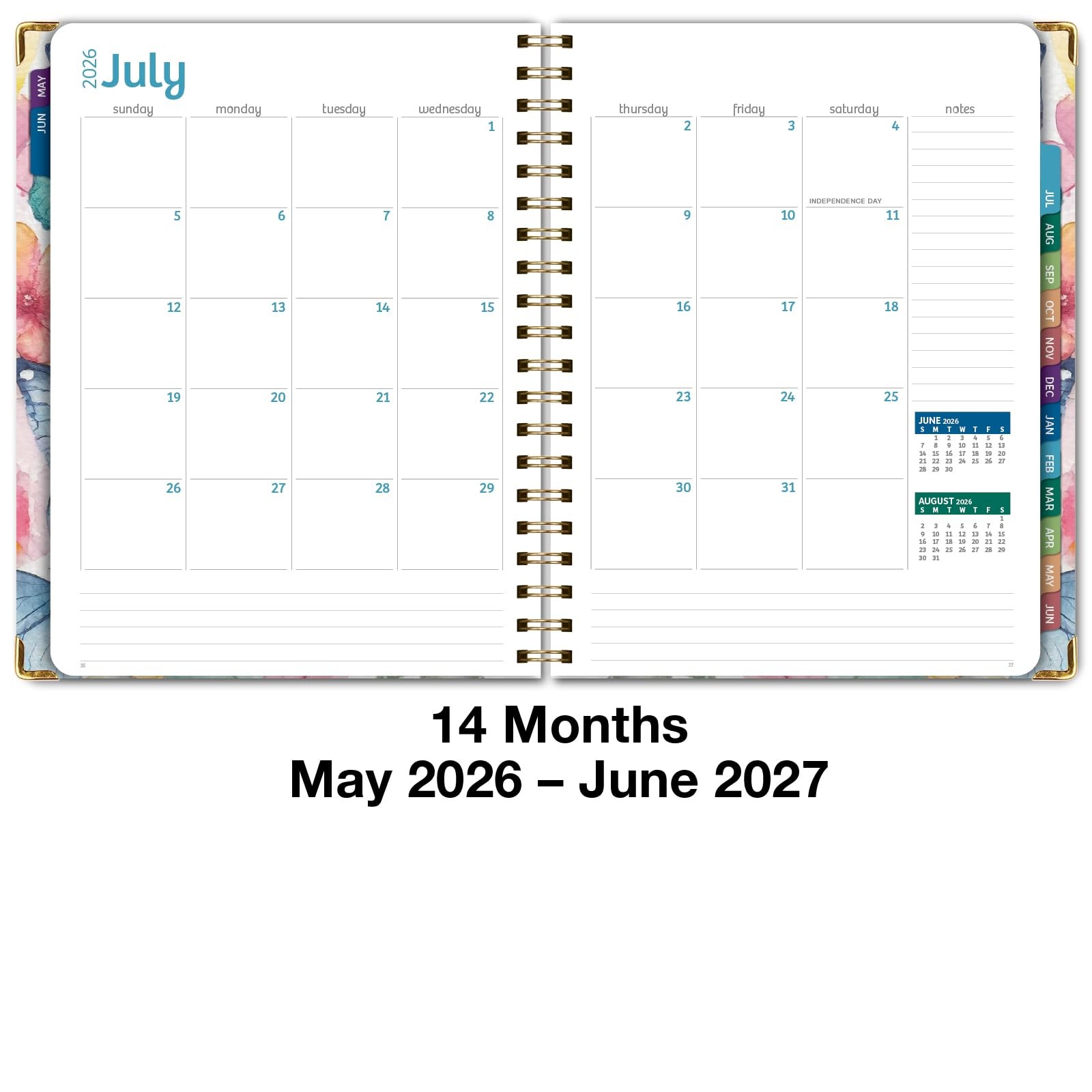 HARDCOVER Academic Year 2026-2027 Planner: 8.5″ x 11″, Watercolor Butterflies