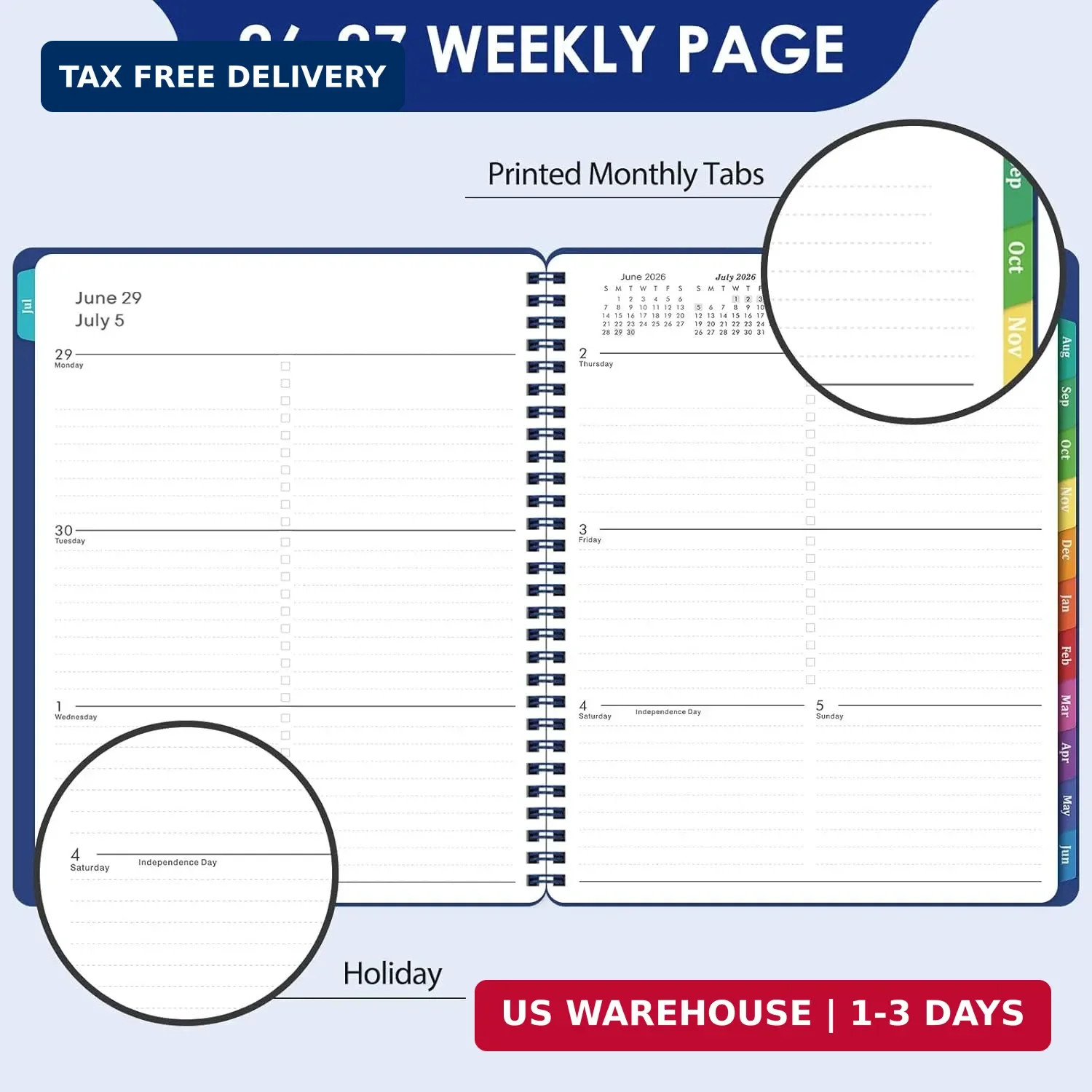 Planner 2026-2027 – Weekly and Monthly Planner 2026-2027 (Jul 2026 – Jun 2027),