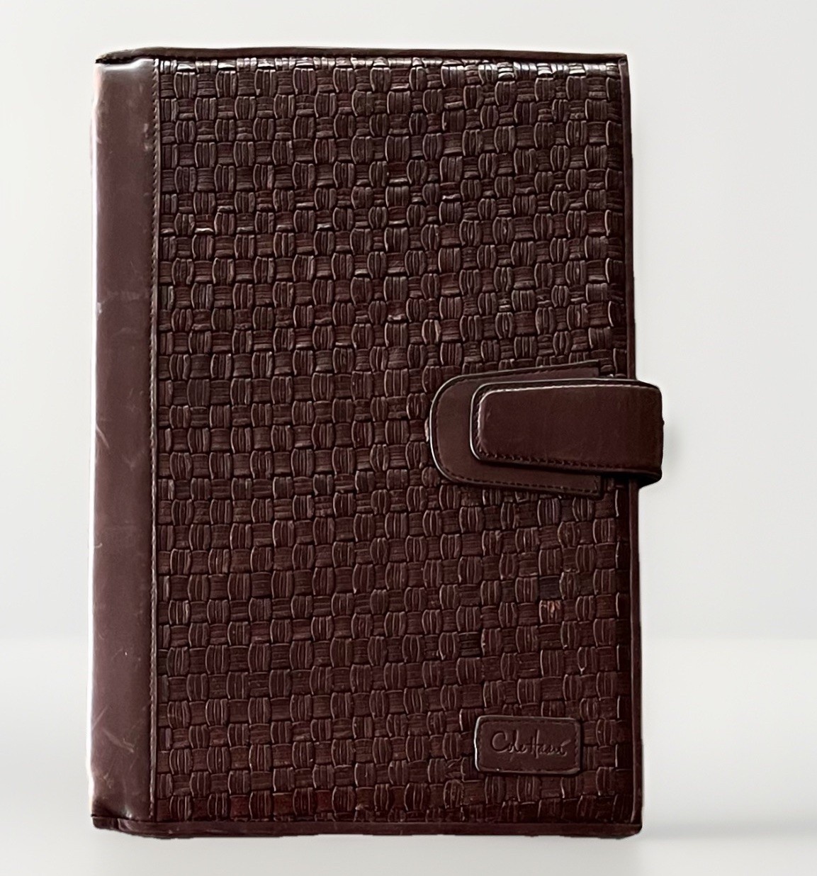 Cole Haan Vintage Woven Brown Leather Document Portfolio Case – 7.5” x 11.5”