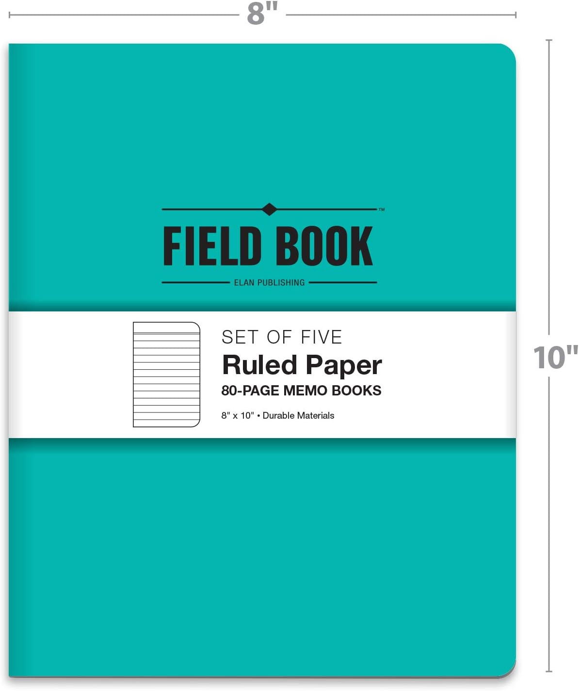 Field Notebook/Journal – 8″X10″ – Assorted Colors – Lined – Pack of 5