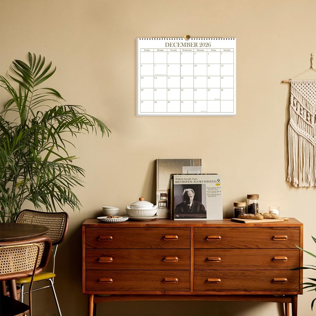 2026-2027 Calendar – Wall from June 8.5″ x 11″, Golden