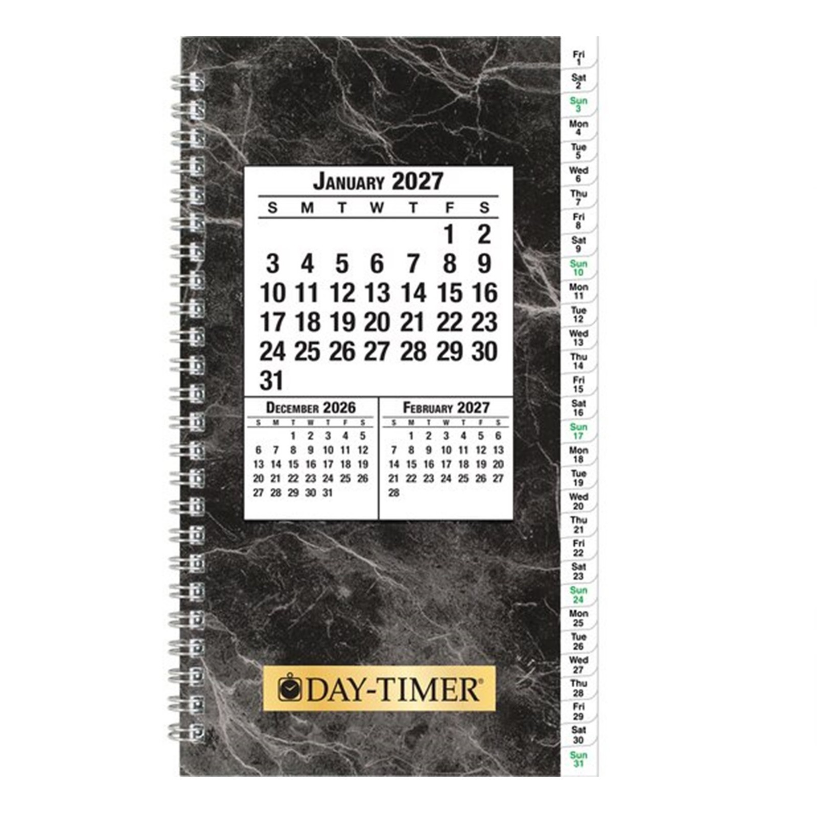 Day-Timer Jan-Dec2027, 2-Pg/Day INDEXED Planner PKT 3-1/2 x 6-1/2″ EXTRAS