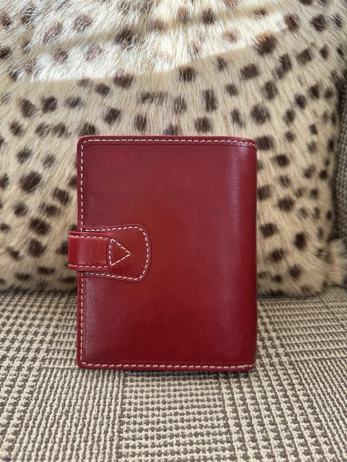 Filofax A7 Pocket Malden Diary Planner Leather Notebook Organiser Red New