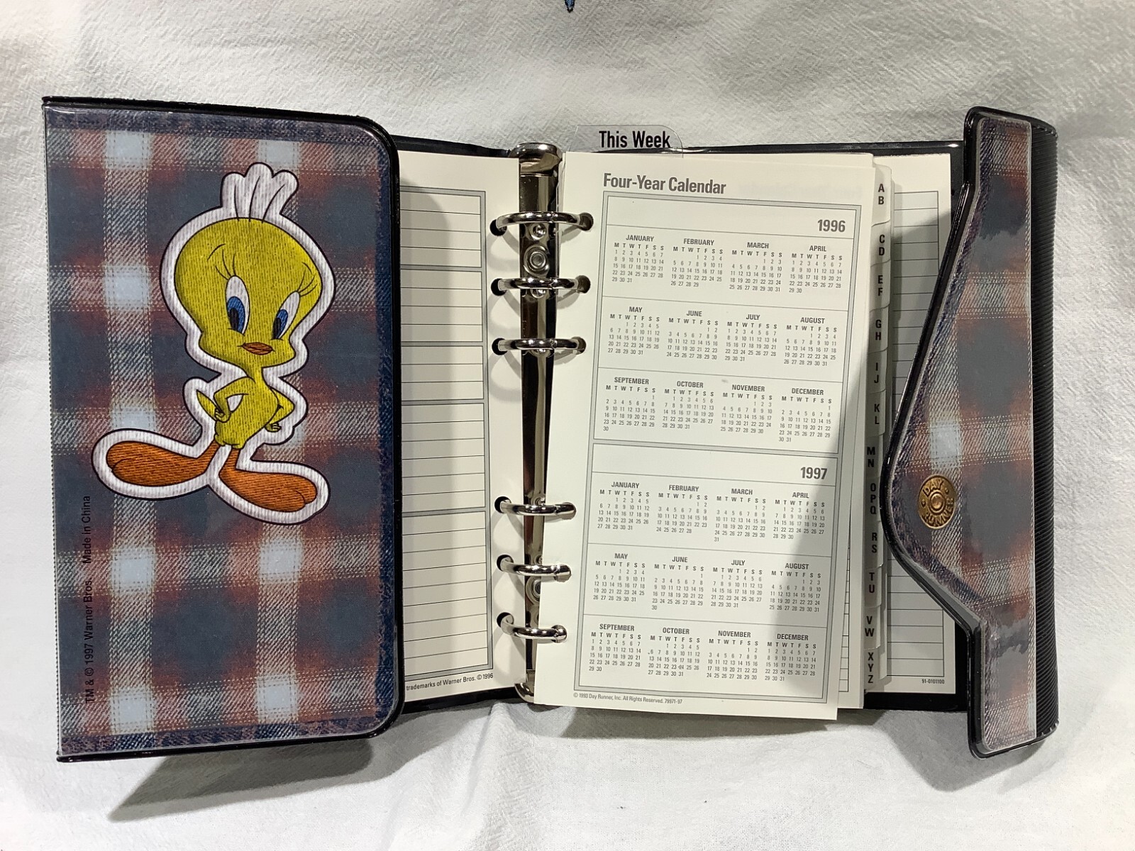 Vtg-New- Looney Tunes Day Runner Student Planner Organizer 1996 Taz/Looney Tunes
