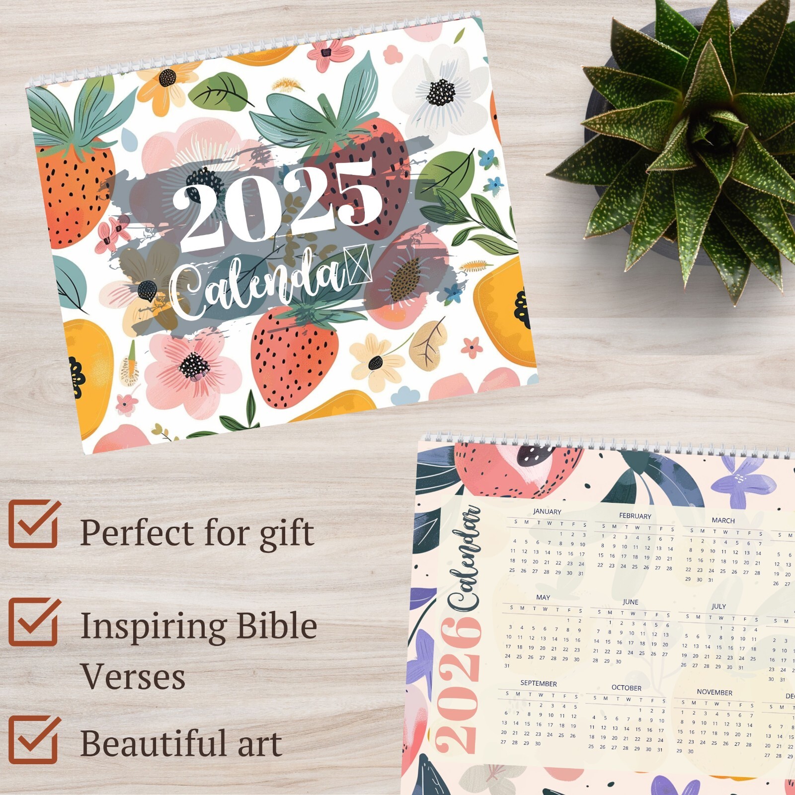 Psalms 2026 Wall Calendar 12 Month 11″ X 8.2″ Bible Verse Wall Calendar