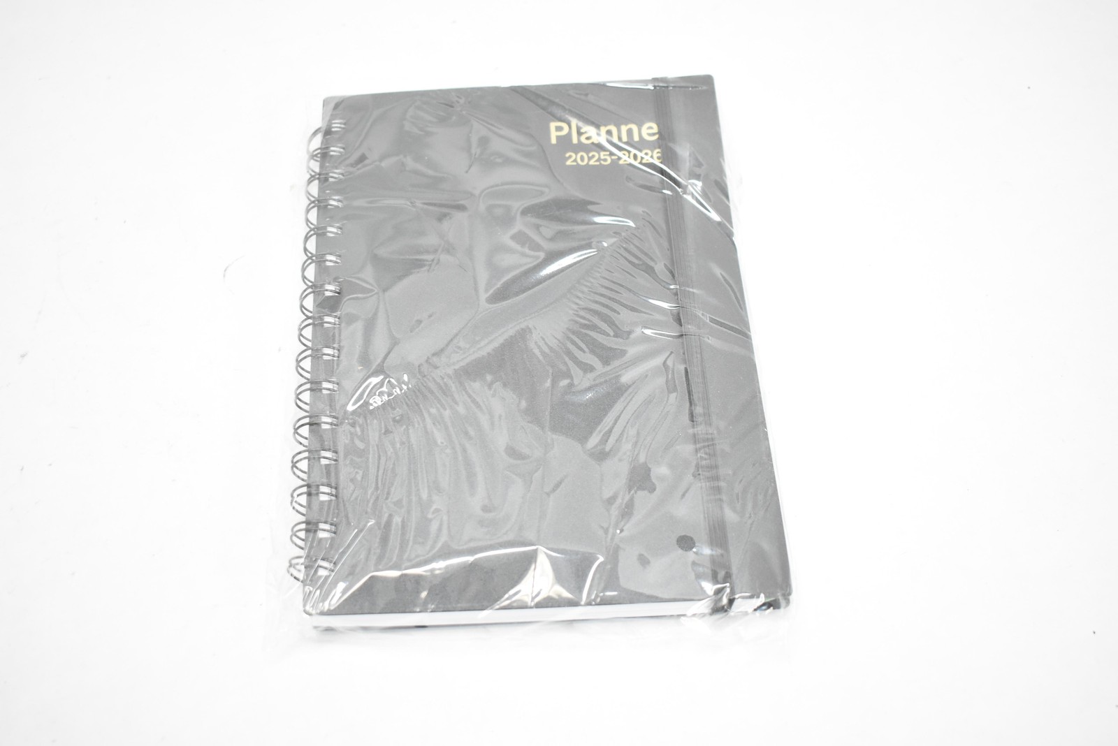 Daily Planner 2025-2026 A5 Black Wire-Bound Spiral Organizer Elastic Closure