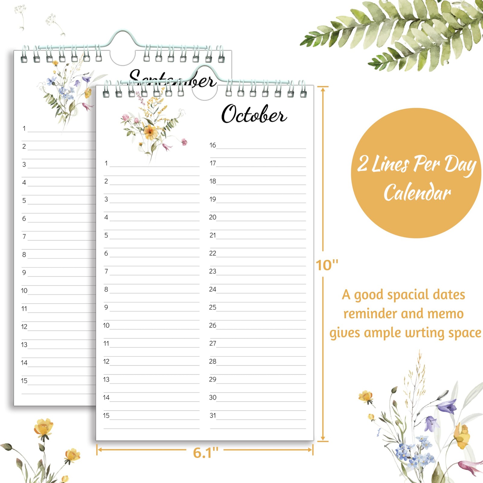 Perpetual Calendar – Undated 12-Month for Birthday, multicolored