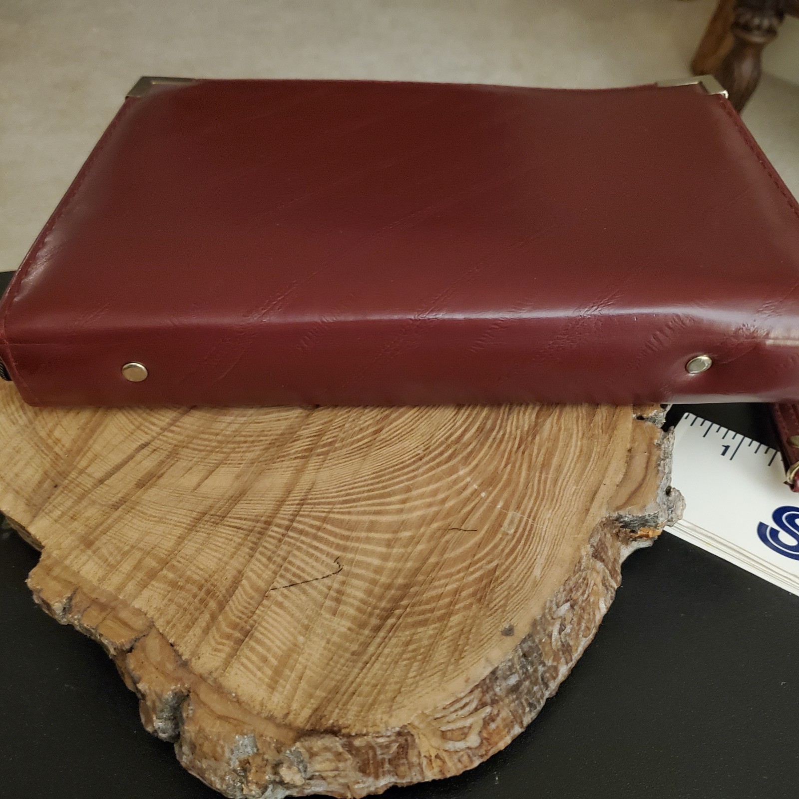 3-Ring Day Planner Organizer Unbranded Date Mate Leatherette Burgundy Vintage