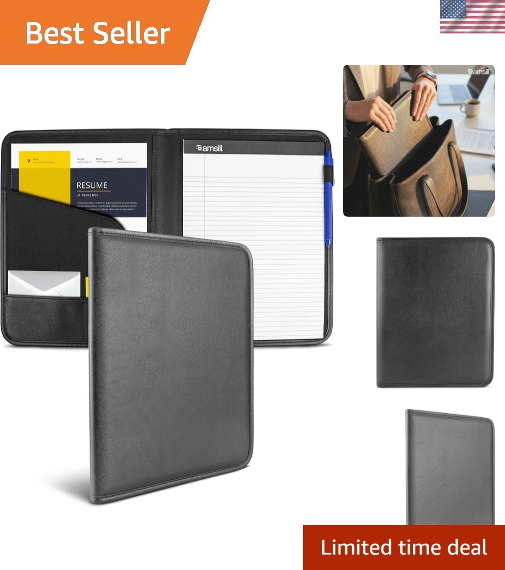 Professional Padfolio – Faux Leather Portfolio Folder for Men and Women, Leat…