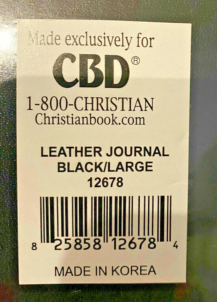 (NEW) LEATHER JOURNAL Large #12678 BLACK 6 1/2 ” x 8″ Fast Free Shipping