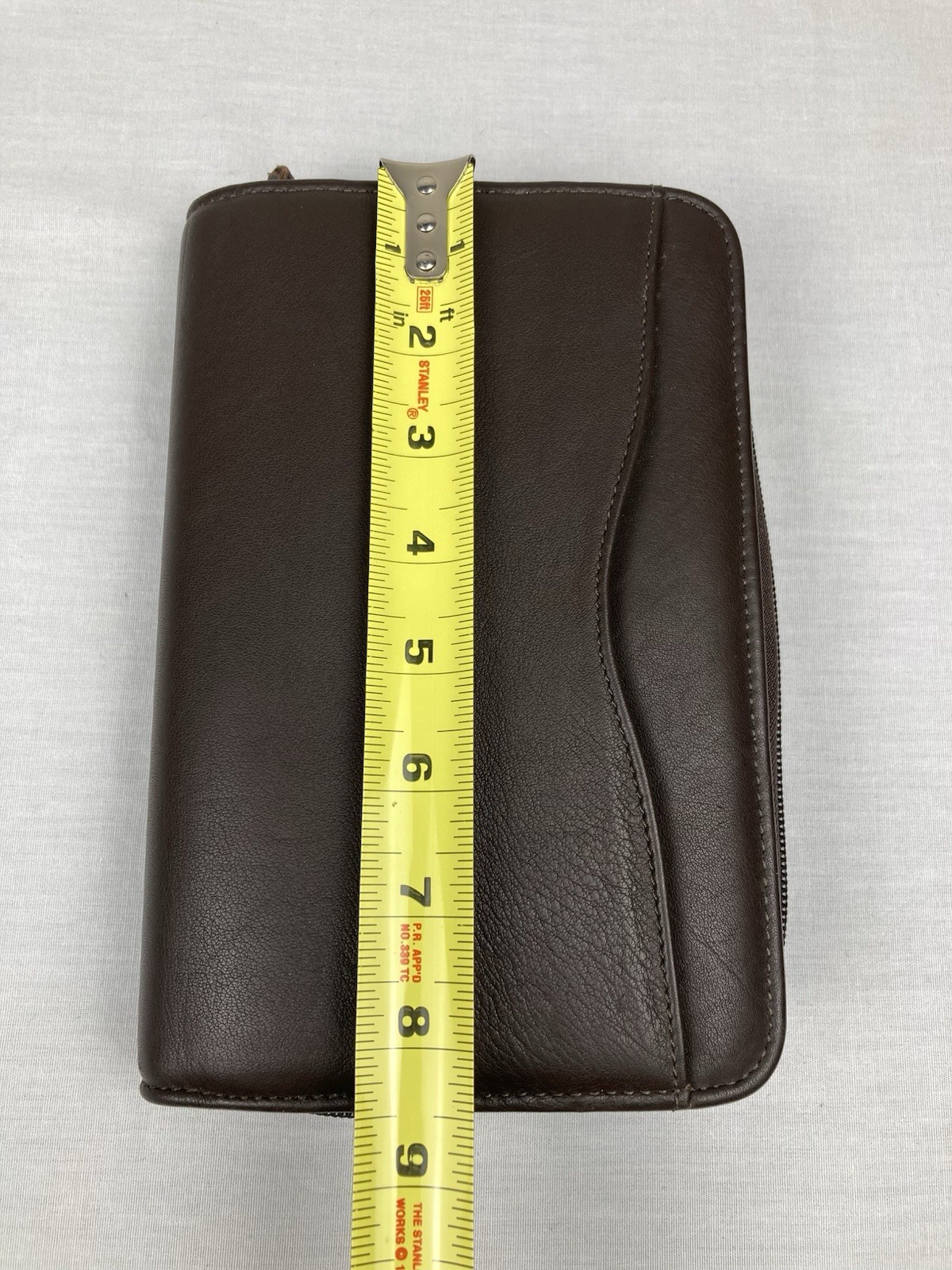 VTG DAY-TIMER BROWN LEATHER 6 RING PLANNER ORGANIZER 8” X 5.5” FRONT POCKET VGC!
