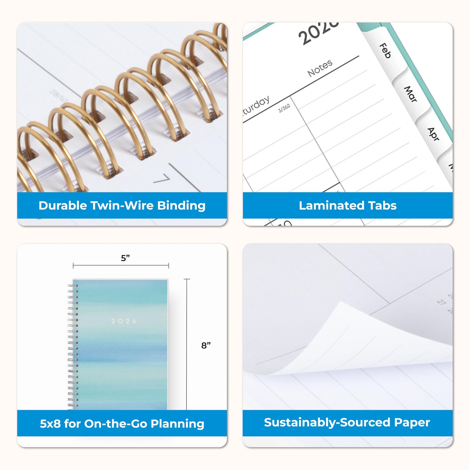 Blue Sky 2026 Weekly and Monthly Planner Calendar, January 2026 – December 20…
