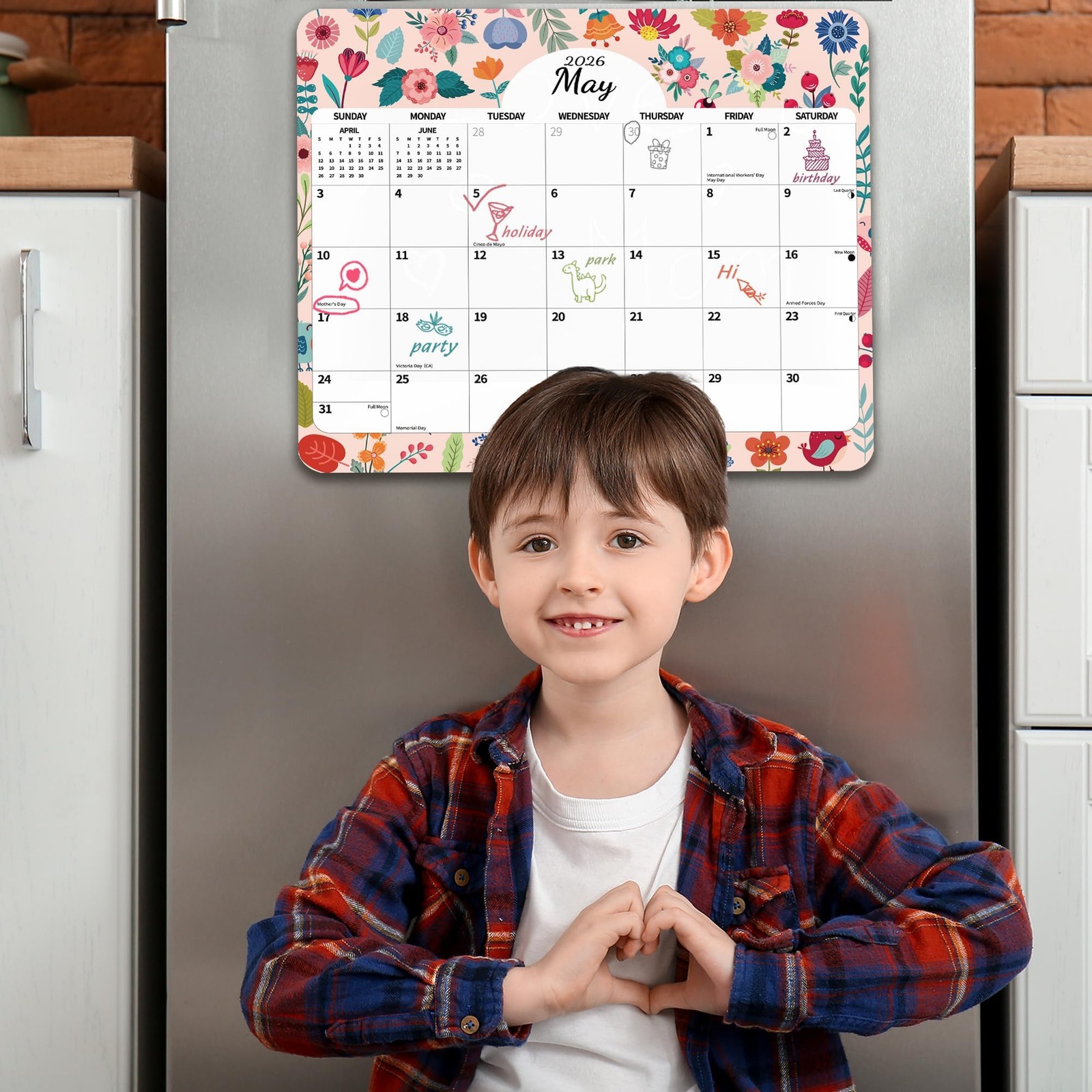 2026 2027 Magnetic Calendar for 8 inches X 10 inches, Season and Holidays 02