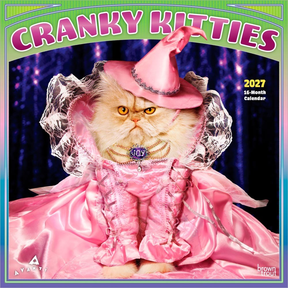 Avanti Cranky Kitties OFFICIAL | 2027 12×24″ (Hanging) Square Wall Calendar