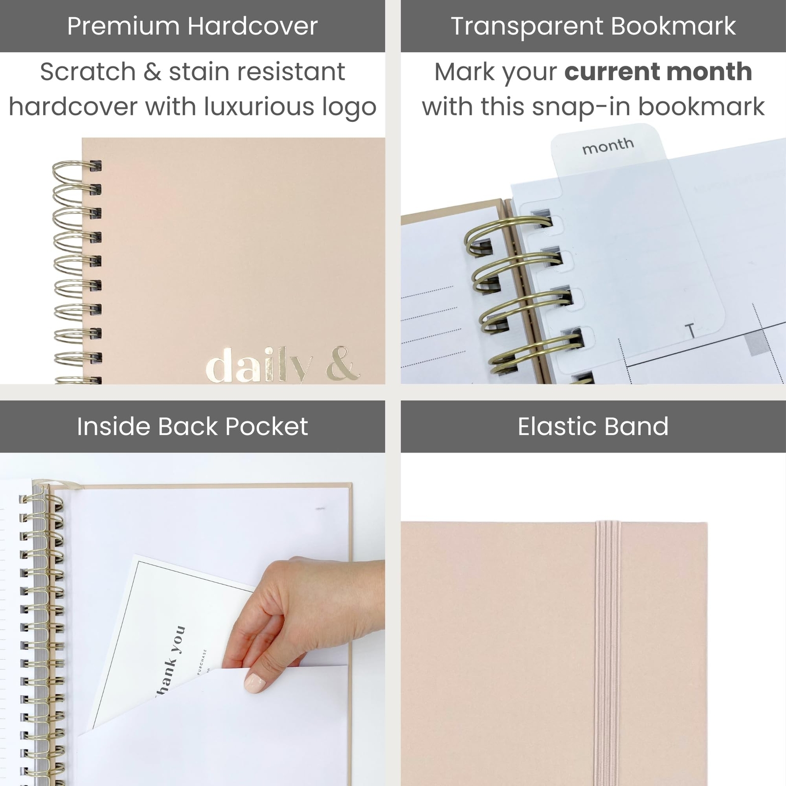Undated Daily Planner with Hourly Schedule 8.5″ x 11″ Letter Size Pages – Ful…