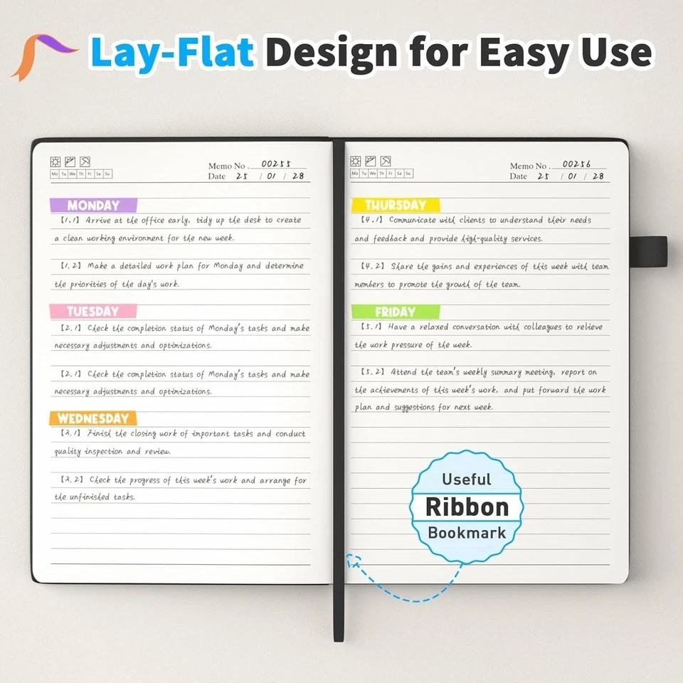 Lined Journal Notebook, 2 Pack, 180 Pages, A5 Journals for Writing, 100 GSM Thic