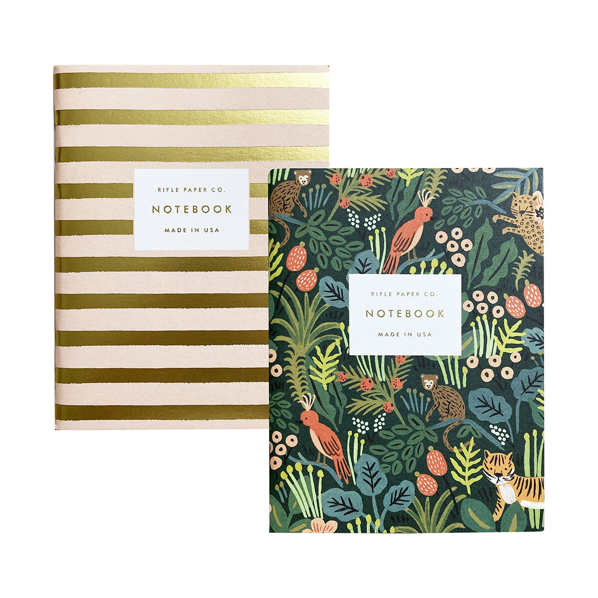 Rifle Paper Co Jungle Pocket Notebooks Set 2 Slim Journals 5.5″ Colorful