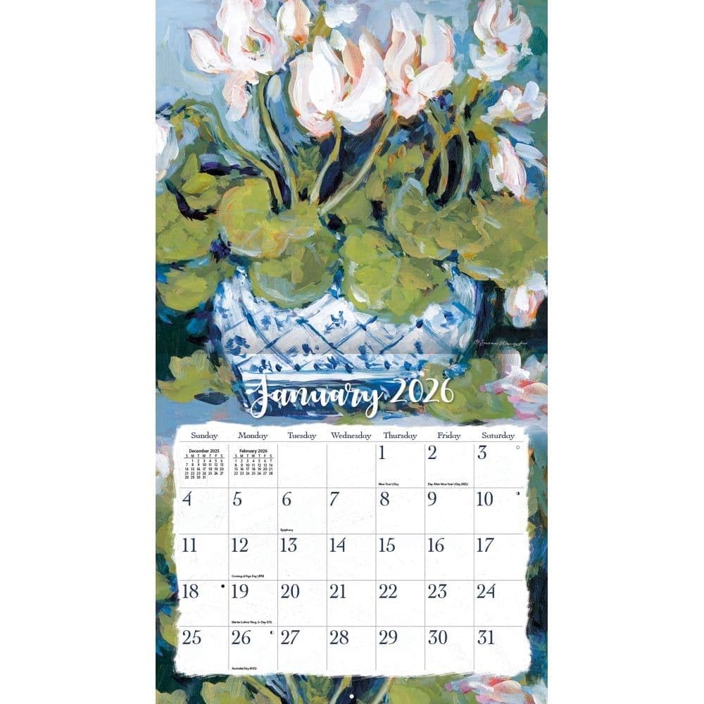 Lang, Gallery Florals 2026 Wall Calendar by Susan 12.5″W x 0.2″H, 2026
