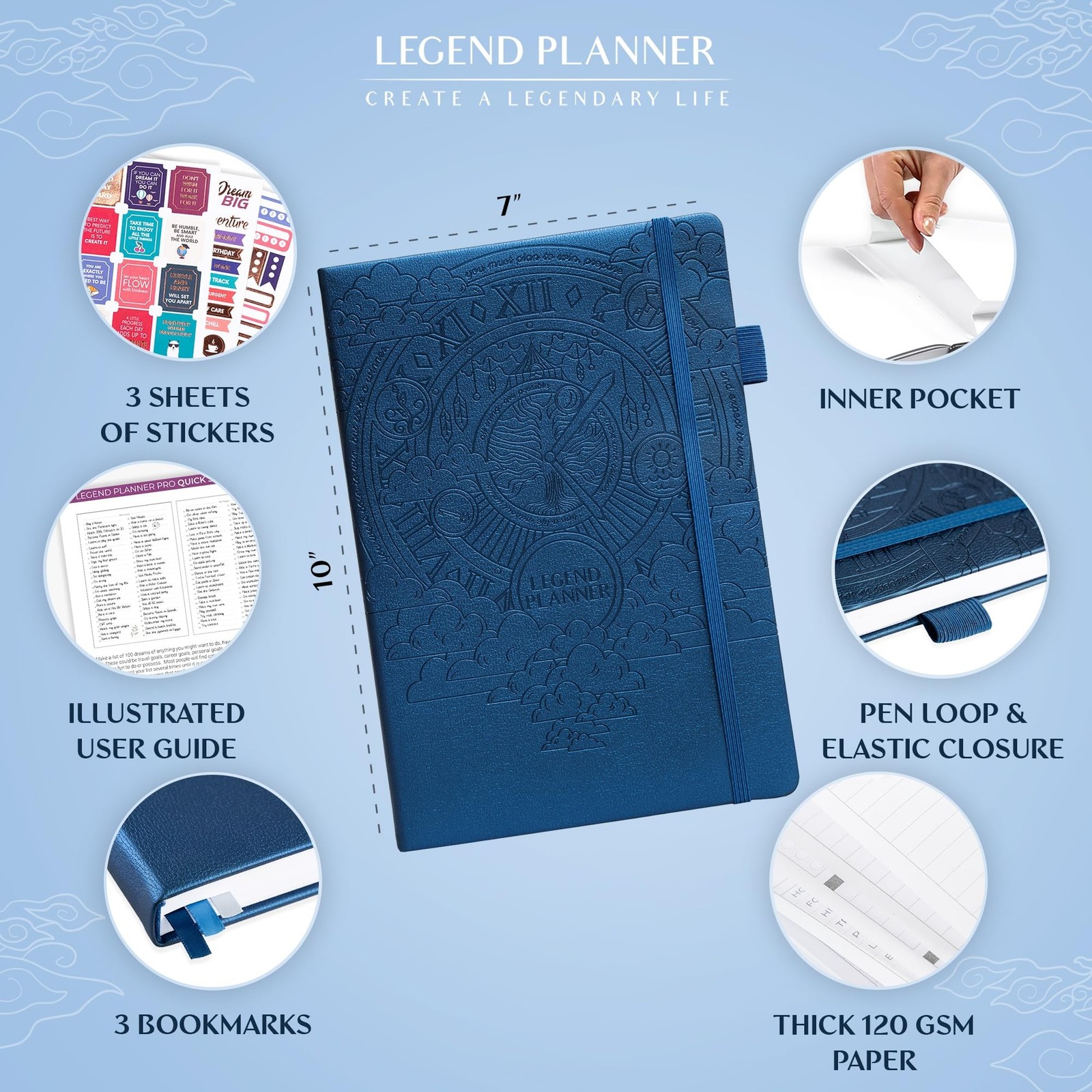 Legend Planner PRO – Deluxe Weekly & Monthly Life Planner to Increase Prod