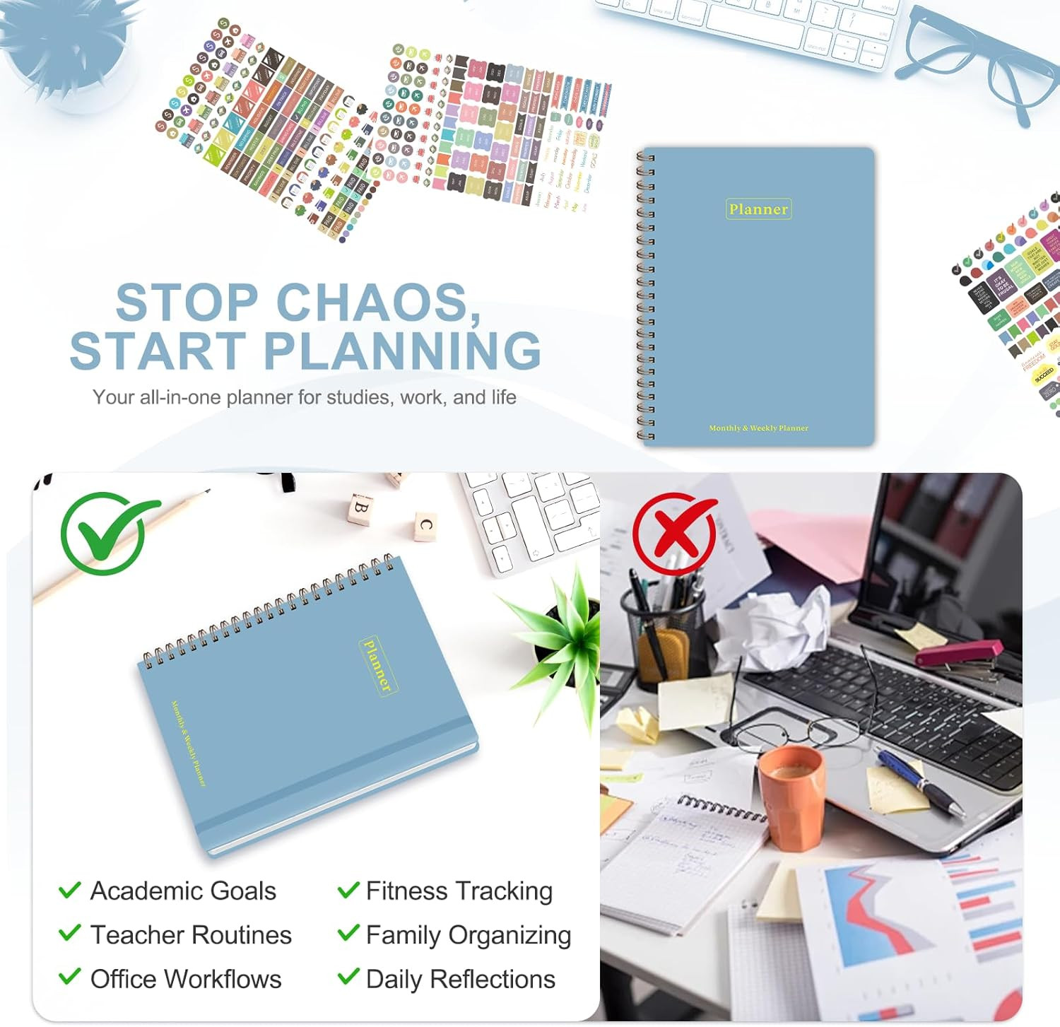 Planner 2026-2027, Academic Weekly and Monthly Calendar Planner, July 2026 – Jun