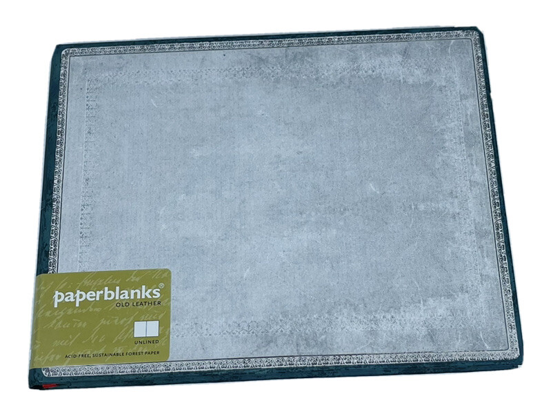 Paperblanks Journal Blue Old Leather Flint With Unlined Blank Pages