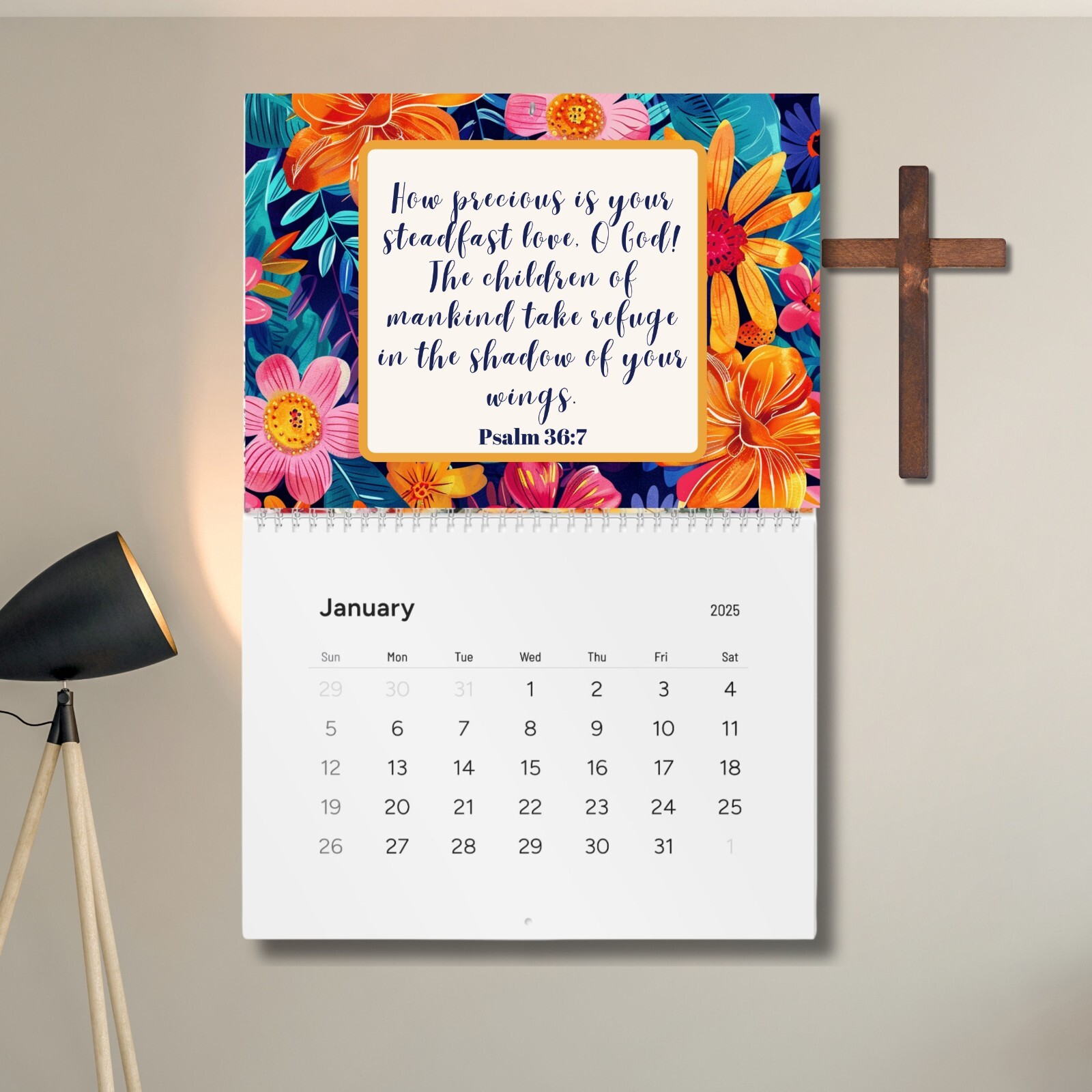 2025 Wall Calendar With bible Verse,12 Month Inspirational Christian 11″ x 8.2″