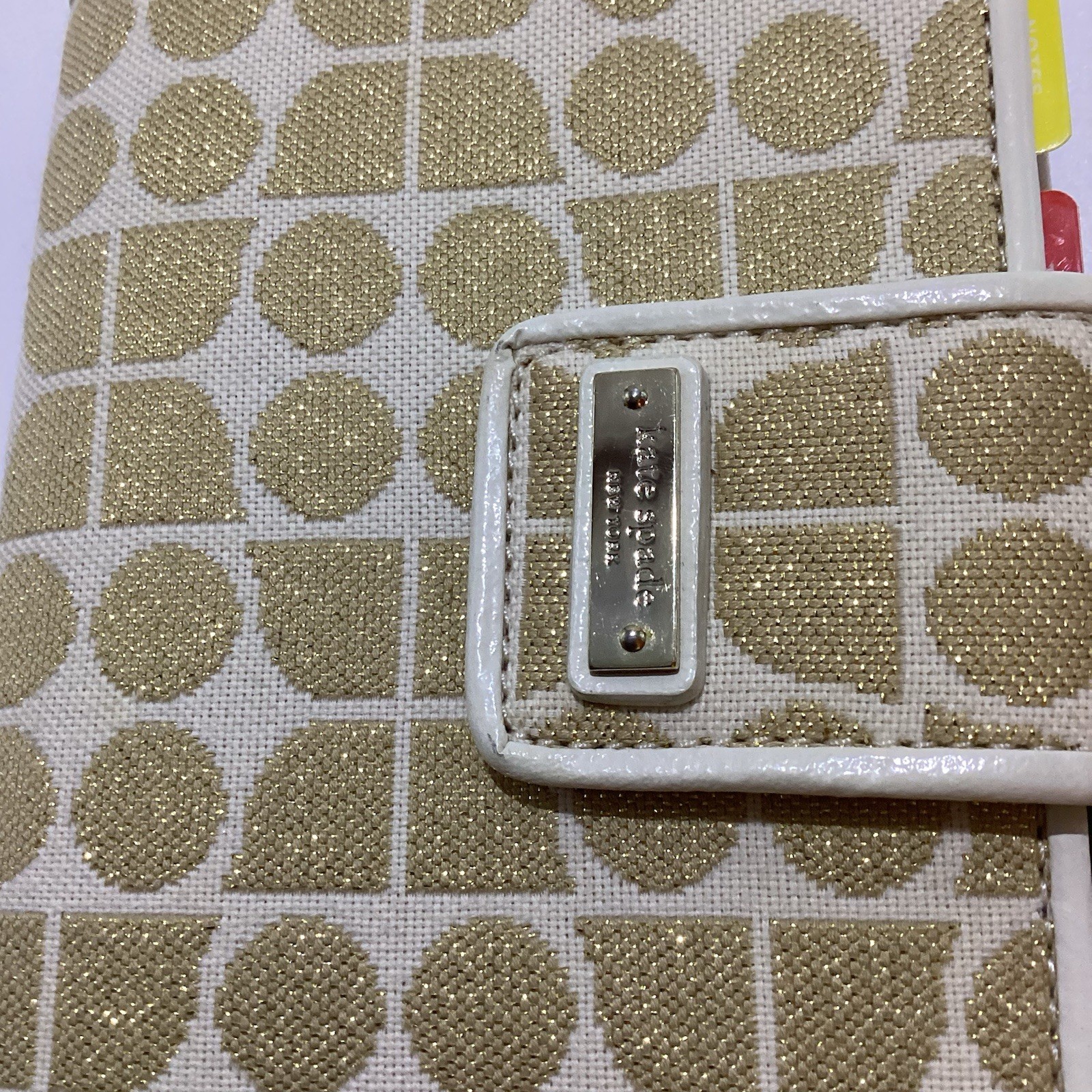 KATE SPADE NOEL PLANNER AGENDA ORGANIZER ADDRESS BINDER CREAM GOLD GLITTER NEW