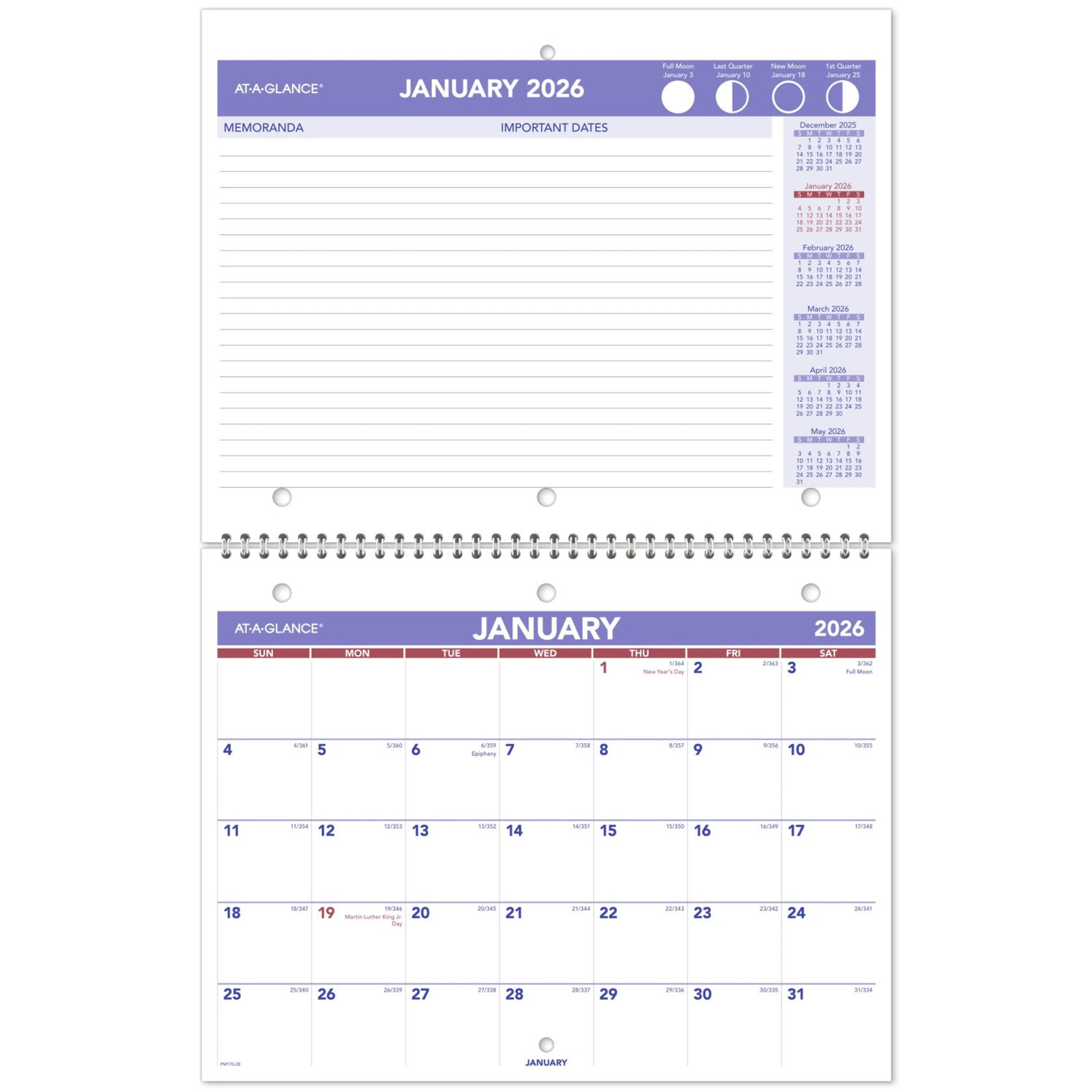 AT-A-GLANCE 2026 Monthly Desk Wall Calendar, Small, 11″ x 8 1/2″