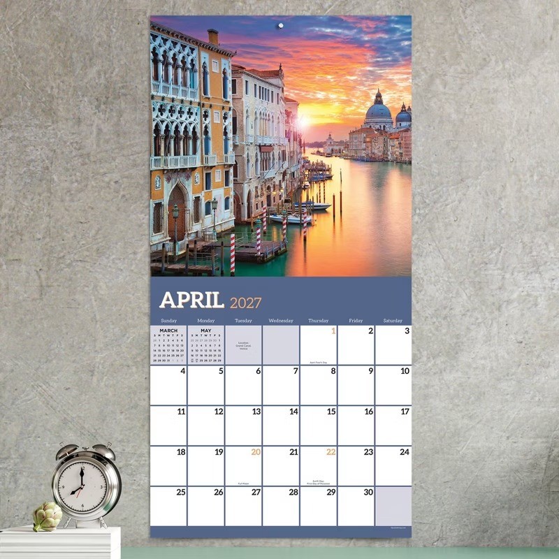 2027 Italy Wall Calendar 12×12 Inches FSC Certified Paper